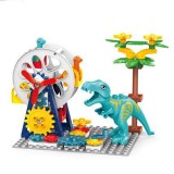 Joc de constructie Roata cu dinozauri, 45 piese, +4 ani