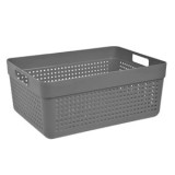 Cos de depozitare din plastic antracit cu manere, 10L, CMCLASS