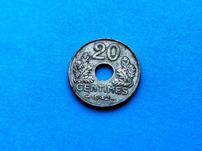 20 Centimes 1942 Franta-XF++ foto