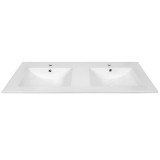 Lavoar ceramică albă 120x46 cm, design plat modern, dublu, montaj pe blat