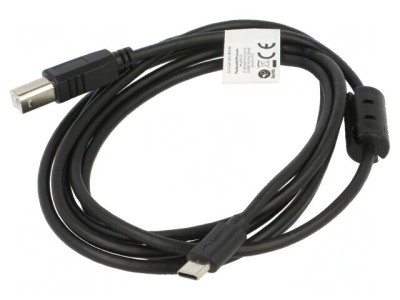 Cablu USB 2.0 USB B la USB C aurit 1,8m negru foto