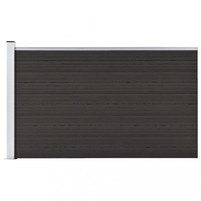 vidaXL Set de panouri de gard, negru, 175x105 cm, WPC foto