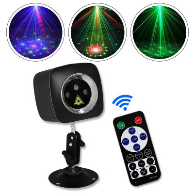 Proiector laser RGB de interior, senzor sunet, 5 moduri iluminare, telecomanda, USB foto