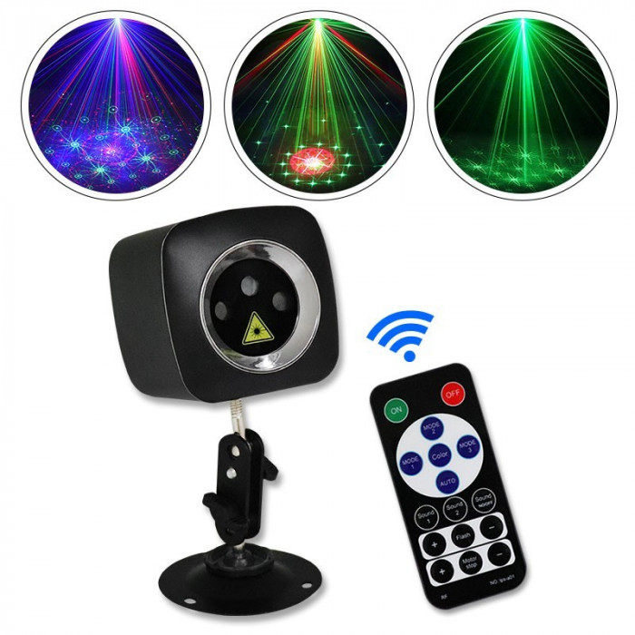 Proiector laser rgb de interior, senzor sunet, 5 moduri iluminare, telecomanda, usb MultiMark GlobalProd