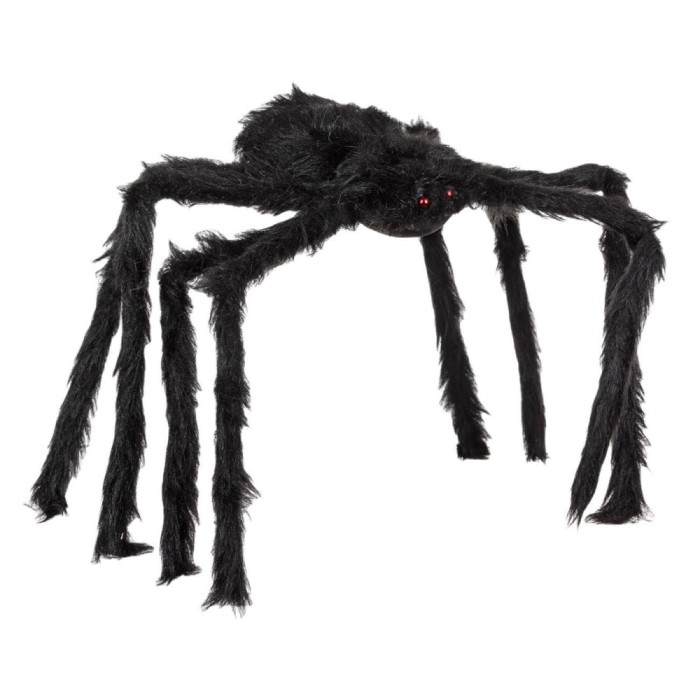 Decor Halloween, Păianjen Negru, Realist, Picioare Mari, Blană Groasă, 34x18x24cm