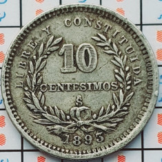 Uruguay 10 Centesimos 1893 argint - km 14 - A033