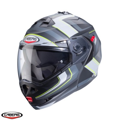 Casca modulabila pentru scuter - motocicleta (flip-up) Caberg model Duke X SV Tour I5 negru/galben fluor/antracit mat Pinlock ready &amp;ndash; lentila Pinlock foto