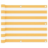 vidaXL Paravan de balcon, alb și galben, 75 x 300 cm, țesătură oxford 134900