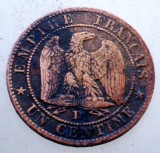 2.241 FRANTA NAPOLEON III 1 UN CENTIME 1855 D, Europa, Bronz