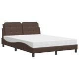 Cumpara ieftin Cadru de pat fara saltea, Zadar, maro, 140x190 cm, piele ecologica