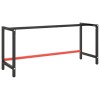 Gossi cadru banc de lucru, negru mat/rosu mat, 180x57x79 cm, metal