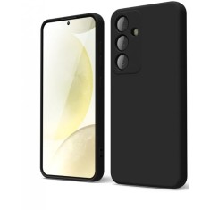 Huse silicon protectie camera cu microfibra pentru Samsung S24 Negru