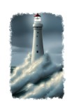 Cumpara ieftin Sticker decorativ, Far Maritim, Albastru, 85 cm, 6858ST, Oem
