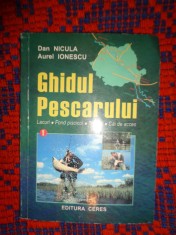 Ghidul pescarului / vol.1 -lacuri , fond piscicol , trasee , cai de acces - Dan Nicula , Aurel Ionescu / 40 pagini+22 harti