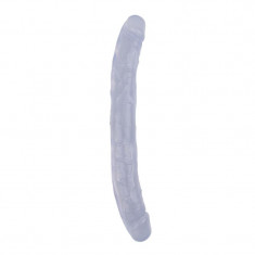 Dildo Dublu Erotic Moments PVC Transparent 32 cm