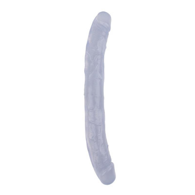 Dildo Dublu Erotic Moments PVC Transparent 32 cm foto