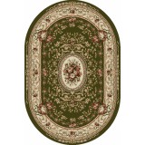 Covor Oval Model Lotos 568-310, Marime 80 x 150 cm, Verde, Inaltime Fir 8 mm, Antialergic, Polipropilena, Living, Dormitor, Sufragerie, Birou