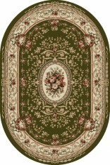Covor Oval Model Lotos 568-310, Marime 80 x 150 cm, Verde, Inaltime Fir 8 mm, Antialergic, Polipropilena, Living, Dormitor, Sufragerie, Birou