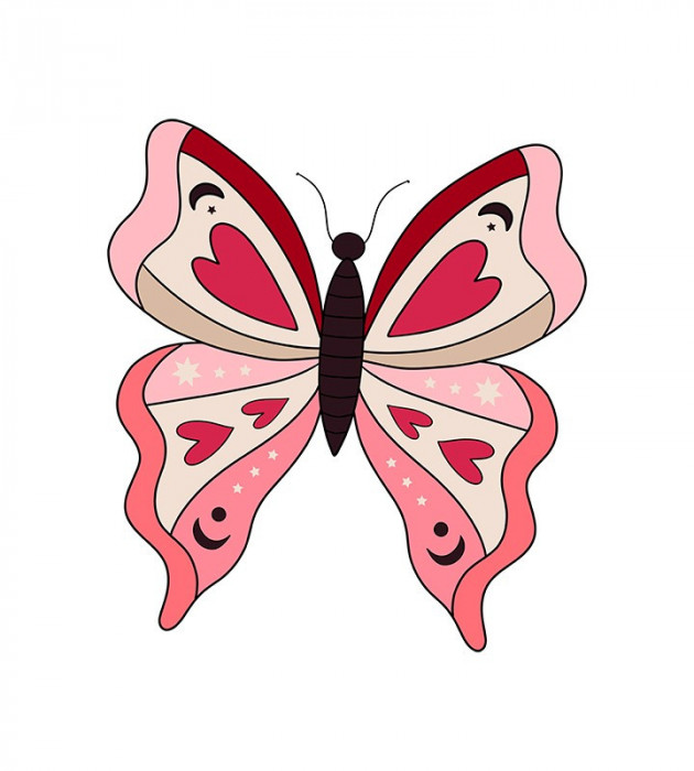 Sticker decorativ Fluture, Multicolor, 61 cm, 3759ST