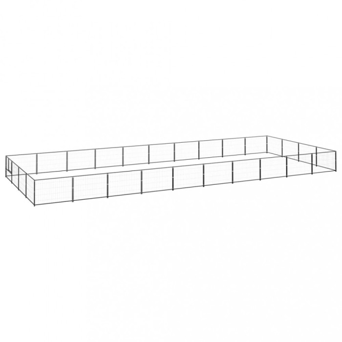Padoc pentru c&acirc;ini, negru, 40 m&sup2;, oțel