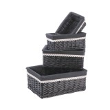 Cumpara ieftin Set 4 cosuri depozitare lemn rachita negru 24 x 15,5 x 10 cm, 29 x 21 x 12,5 cm, 34 x 25 x 14,5 cm, 40 x 30,5 x 16 cm