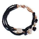 Cumpara ieftin Brățară Waterlily din agat negru, spinel și perle