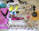 Kit Unghii False Gel UV Profesional cu Freza Electrica, Lampa LED, Perna, Pensule, Geluri Colorate, Tipsuri, Decoratiuni Unghii Cadou