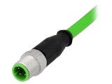 Conector M12 tată 4 pini drept D-Ethernet cablu 10m HARTING
