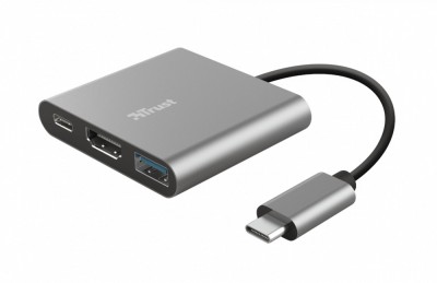 Hub USB Trust Dalyx, 3 porturi USB-C, silver foto