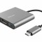 Hub USB Trust Dalyx, 3 porturi USB-C, silver