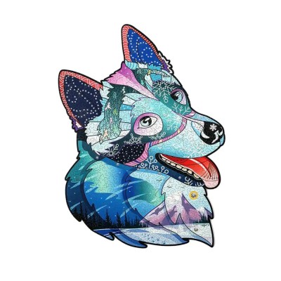 Puzzle Curajosul Husky, 332 piese, 7 Cristale Swarovski foto
