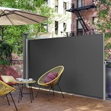 Cumpara ieftin Copertina solara laterala, Songmics, Gri, 180x450 cm