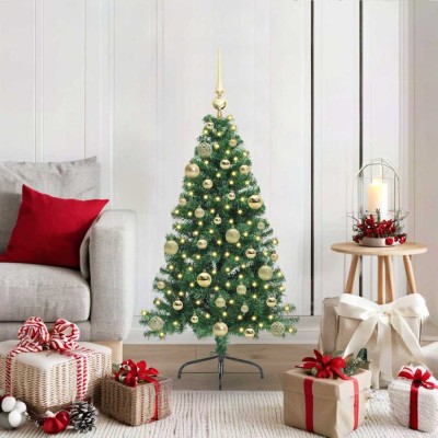 vidaXL Pom de Crăciun artificial pre-iluminat Verde 120 cm PVC 3396993 foto