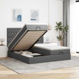 vidaXL Cadru de pat otoman cu saltele țesătură gri &icirc;nchis 160x200cm 3314556
