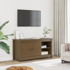 vidaXL Comodă TV, maro miere, 103x36,5x52 cm, lemn masiv de pin 814592