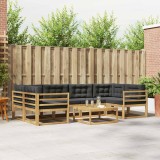 vidaXL Set de canapele de exterior cu pernă 5 pcs Alb și antracit 3386116