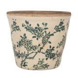 Ghiveci flori ceramica bej verde &Oslash; 12x11 cm