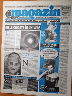 magazin 3 octombrie 2002-art madonna, drew barrymore,banderas foto
