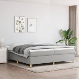 VidaXL Pat box spring cu saltea, gri deschis, 200x200 cm, textil