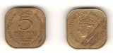 SV * Ceylon * UK Protectorat Britanic / Sri Lanka * 2 x 5 CENTS 1945 - 1965, Asia, Cupru-Nichel