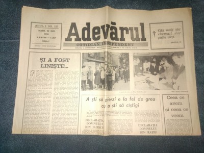 ZIARUL ADEVARUL 6 MAI 1990 foto