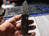 Bricheta vintage maronie cu cutit