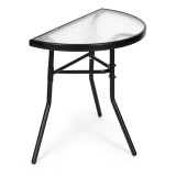 Masa de cafea Homelux SC90 semicirculara, sticla calita si cadru metalic