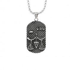 Lant cu Pandantiv zodia Balanta otel inoxidabil dog tag Personal Style 00A258