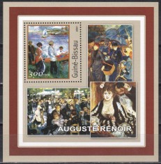 Guineea Bissau 2001 - Picturi de Renoir, Colita, MNH
