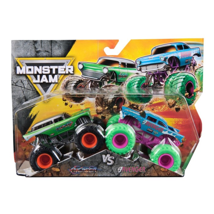 Monster jam set 2 masinute metalice avenger scara 1 la 64