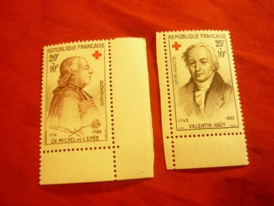 Serie Franta 1959 - Crucea Rosie - Personalitati , 2 valori foto