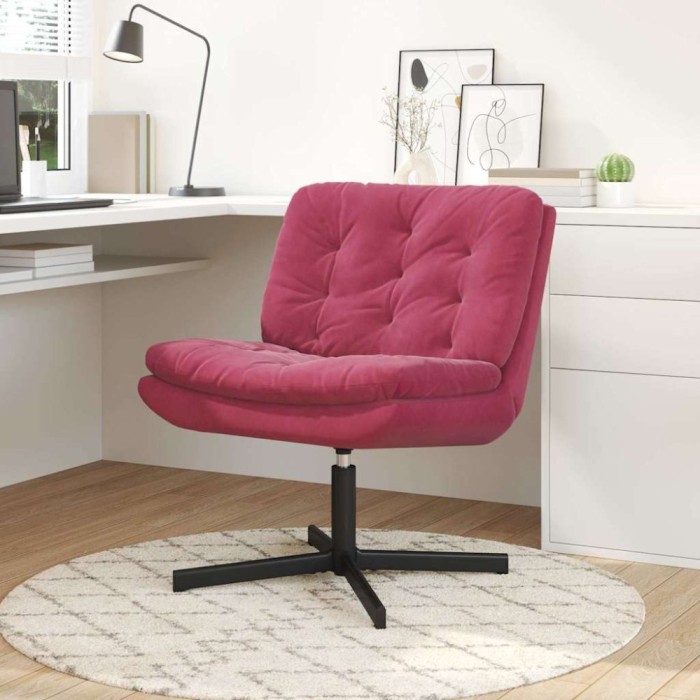 vidaXL Scaun Relaxant Rotativ bordo 63 x 75 x 76 cm Catifea 42007364