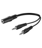Cablu adaptor Jack 3.5 mm audio Y 1x STEREO mama la 2x MONO tata