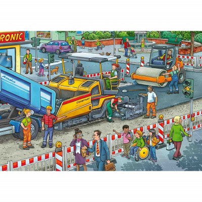 Puzzle Constructia Strazii, 2X12 Piese foto